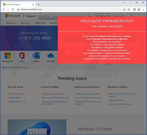 Virus Alert From Microsoft Pop Up Scam Removal And Recovery Steps Updated