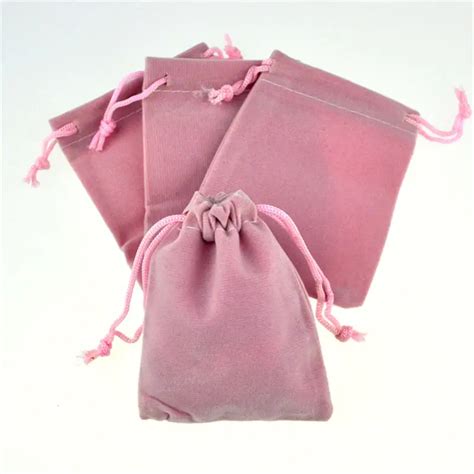 Pcs X Cm Jewelry Packing Velvet Bag Pink Color Velvet Drawstring