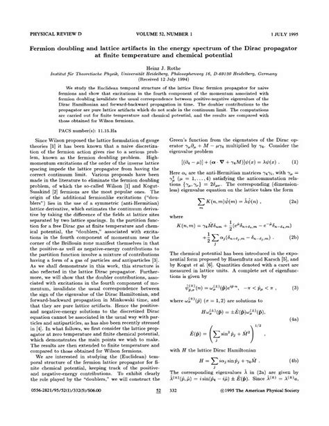 Pdf Fermion Doubling And Lattice Artifacts In The Energy Spectrum Of