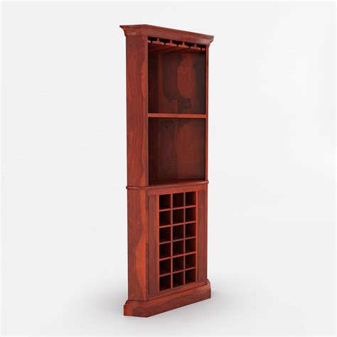 Louis Rustic Solid Wood Corner Bar Cabinet