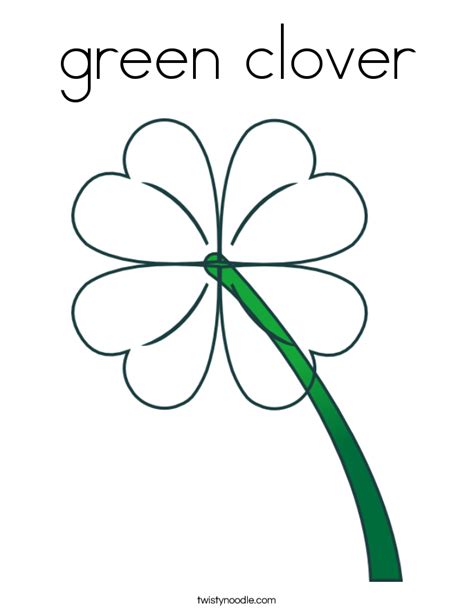 green clover Coloring Page - Twisty Noodle