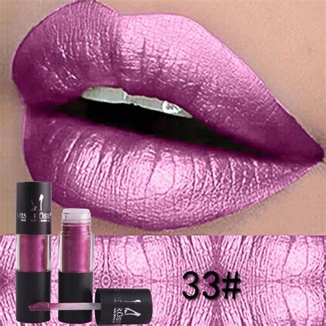 Diamond Metallic Lipstick Lip Tint Makeup 12 Colors Sexy Shimmer Long Lasting Liquid Lip Gloss