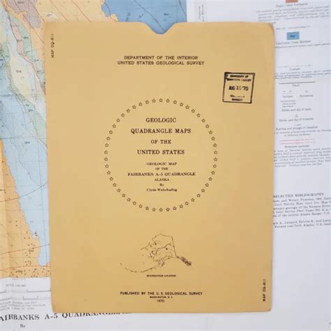 Original Vintage Geologic Map Of Fairbanks A Quadrangle Alaska