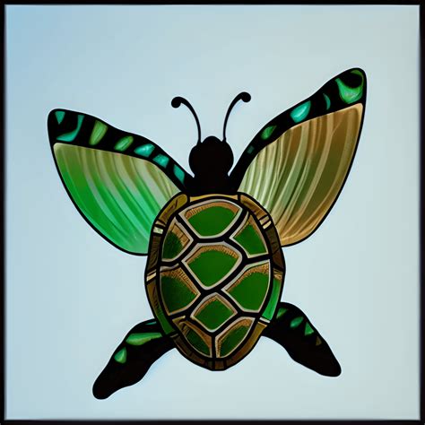 Turtle With Butterfly Wings Graphic · Creative Fabrica