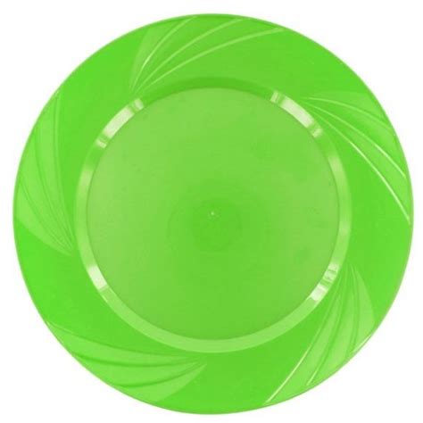 Assiette en plastique ronde réutilisable vert anis vaisselle jetable