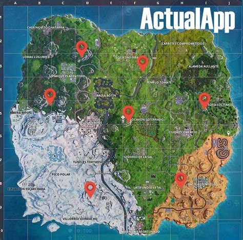 Mapa Con Los Puestos De Avanzada De Fortnite Desaf O Semana