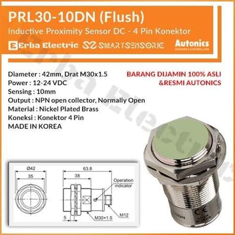 Jual AUTONICS PRCM30 10DN INDUKTIF PROXIMITY SENSOR PIN PLUG KONEKTOR