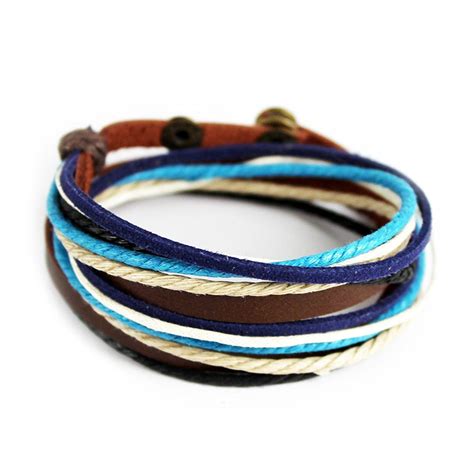 Frd 2y Genuine Leather Bracelet For Women And Men Unisex Multilayer