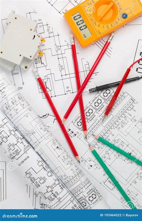 Electrical Engineering Drawings Circuit Breaker Pencils And Digital