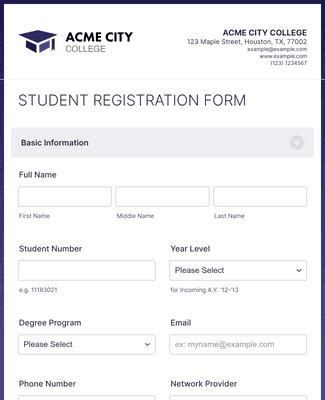 Student Registration Form Template | Jotform