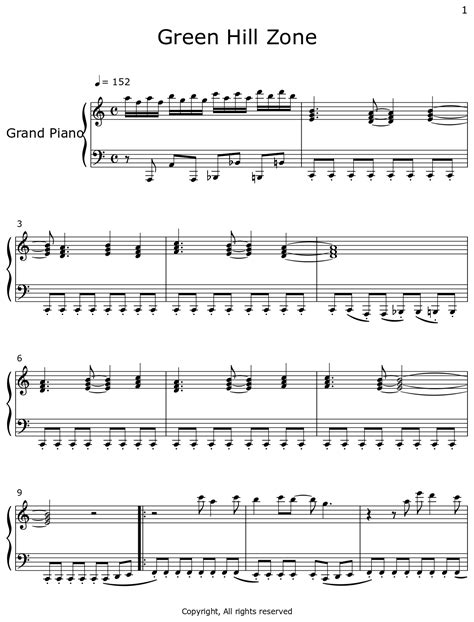 Green Hill Zone Sheet Music For Piano