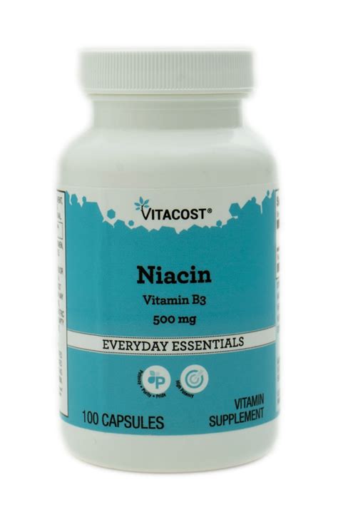 Vitacost Niacin Vitamin B3 500 Mg 100 Capsules Vitacost