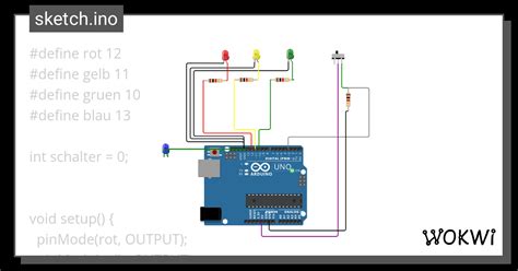 Ampelschaltung Wokwi ESP32 STM32 Arduino Simulator