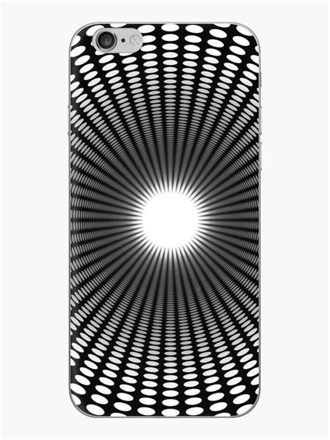 An Iphone Case With Black And White Circles In The Middle On A White