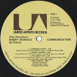 Bobby Womack Communication LP United Artists 1971 USオリジナル盤 EX EX