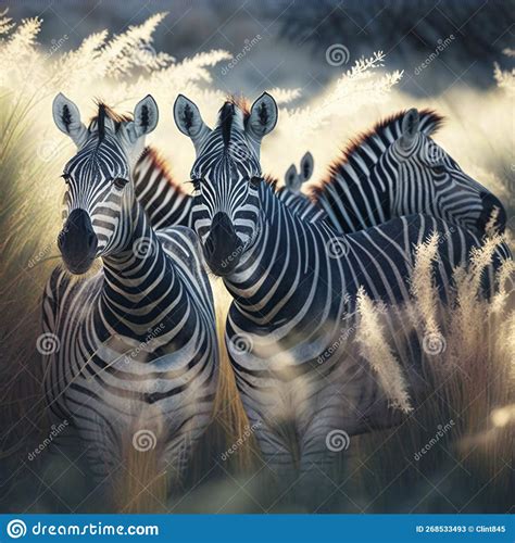 A Herd of Zebras Galloping Across a Sun-soaked Savannah Stock ...