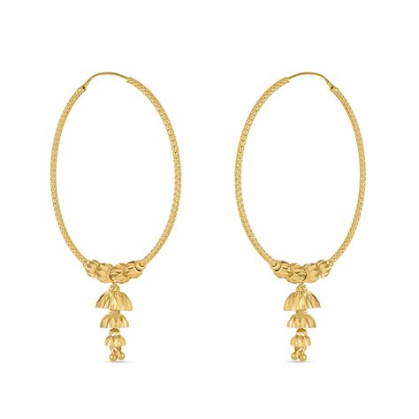 Buy This 22ct Gold Bali Hoop Earring With Droplets Uk