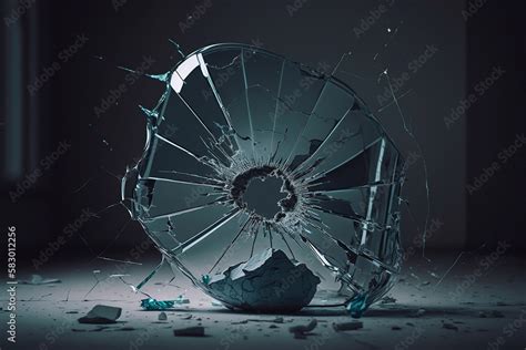 Broken Flat Glass Pane Generative Ai Stock Illustration Adobe Stock