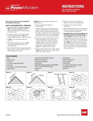 Gaf Master Flow Power Attic Vent Roof Mount