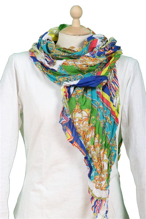 Foulard Femme Multicolore En Soie Motif Type Herm S