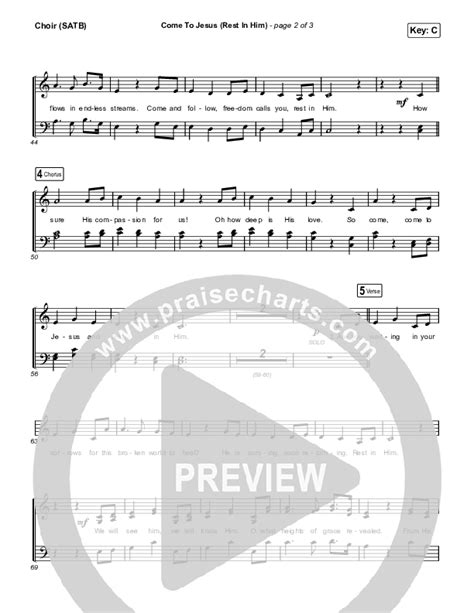 Come To Jesus Rest In Him Choir Sheet Music Pdf Keith Kristyn