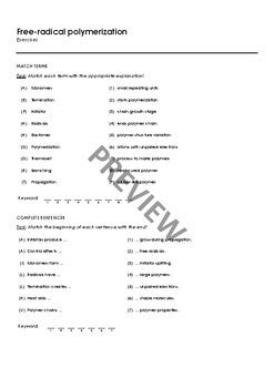 Free-radical polymerization (Infotext and Exercises) by musEducation