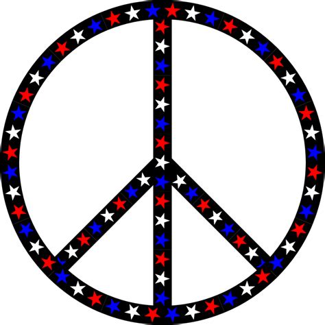 Red White Blue Peace Sign - Openclipart