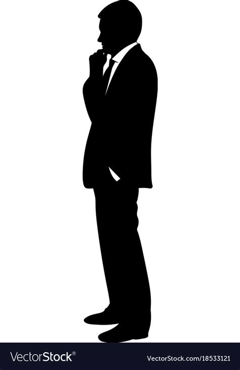 Silhouette of a man in business suit Royalty Free Vector