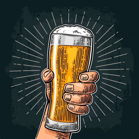 Masculino mão segurando o copo de cervej Premium Vector Freepik