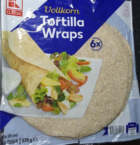 Vollkorn Tortilla Wraps K Classic Kalorie Kj A Nutri N Hodnoty