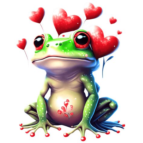 Adorable Valentines Frog Graphic · Creative Fabrica