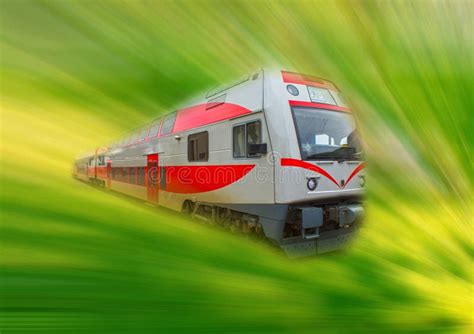 The Abstract High Speed Modern Commuter Train Motion Blur Stock Image