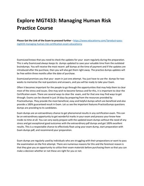 Ppt Explore Mgt Managing Human Risk Practice Course Please Get