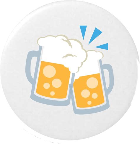 Clinking Beer Mugs Emoji 25mm Button Badge Clothing