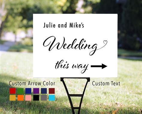 Personalized Wedding Directional Sign Custom Directional | Etsy