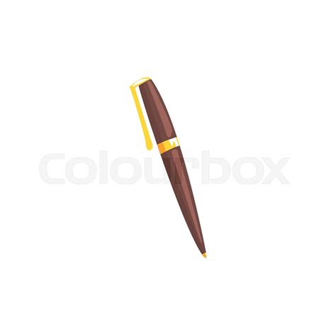 Classic Ballpoint Pen Cartoon Vector Illustration Stock Vector