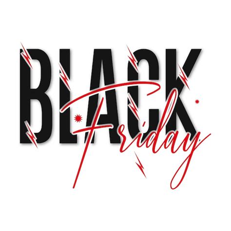 Black friday diseño minimalista moderno con tipografía negra y roja