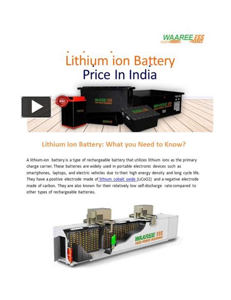 Ppt Lithium Ion Battery What You Need To Know Powerpoint