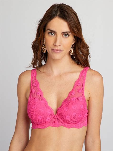 Soutien Gorge Corbeille En Dentelle Avec Coques Rose Kiabi 12 00