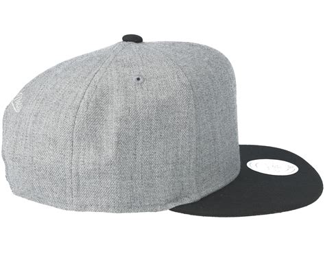 Blank Grey/Black Snapback - Mitchell & Ness caps - Hatstoreworld.com