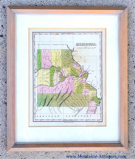 Rare Framed Map Of Missouri A Finley C 1824 — Montaine Antiques