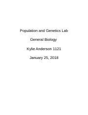 Population Genetics Lab Report Kylie A Docx Population And Genetics