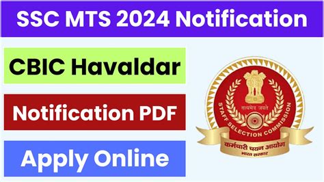 SSC MTS 2024 9583 MTS And Havaldar Posts Notification PDF Apply