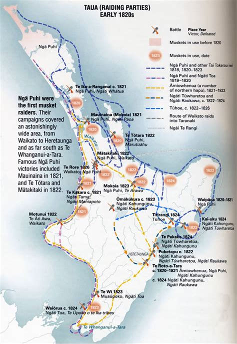 Musket Wars Map Nzhistory New Zealand History Online