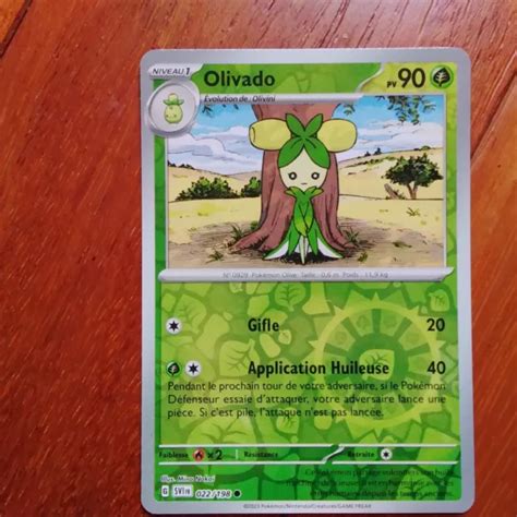 CARTE POKÉMON OLIVADO 022 198 reverse EV1 Ecarlate et Violet Fr neuve