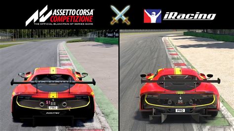 IRACING Vs ASSETTO CORSA COMPETIZIONE FERRARI 296 GT3 En Monza