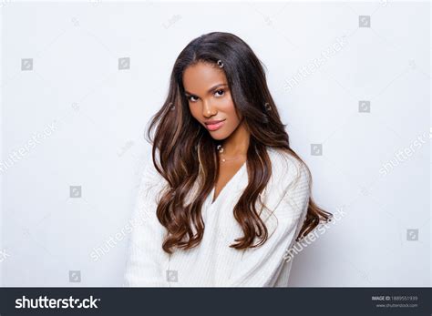 Happy Black Girl Smile White Sweater Stock Photo 1889551939 | Shutterstock