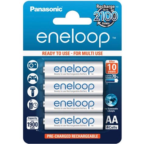 Piles Rechargeables Panasonic Eneloop Lr6 Aa Nimh 1900mah Blister De