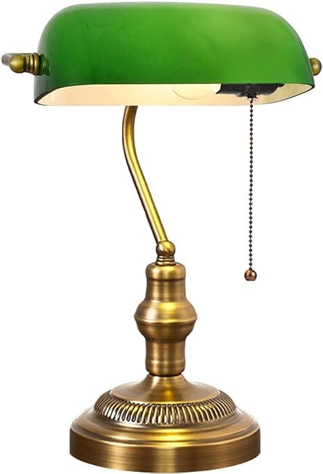 Lanmou Traditionell Bankirlampa Retro Bordslampa Gr N