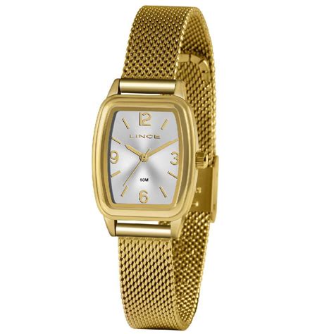 Rel Gio Lince Feminino Dourado Lqg L S Kx Retangular No Shoptime